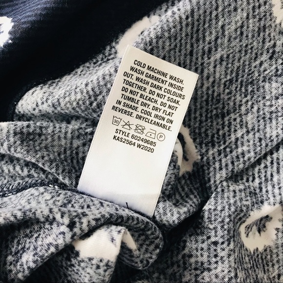 TRENERY Navy & White Short Sleeve Pima Cotton Tee T-Shirt Circle Print - Picture 8 of 10